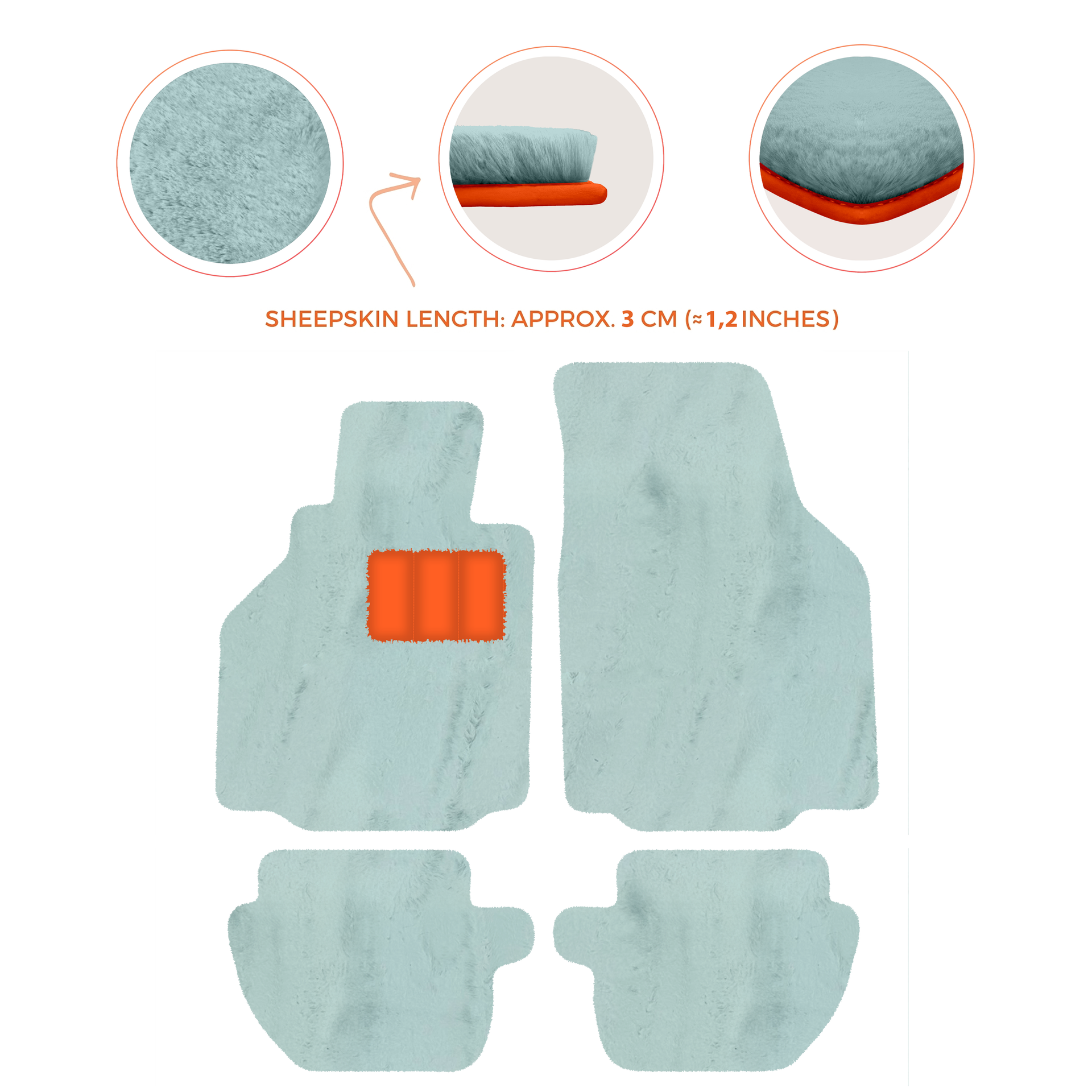 Premium Luxury Sheepskin Floor Mats for Ferrari Roma (2021-2024)