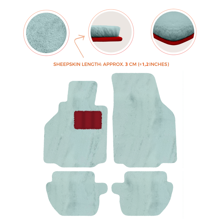 Premium Luxury Sheepskin Floor Mats for Ferrari Roma (2021-2024)