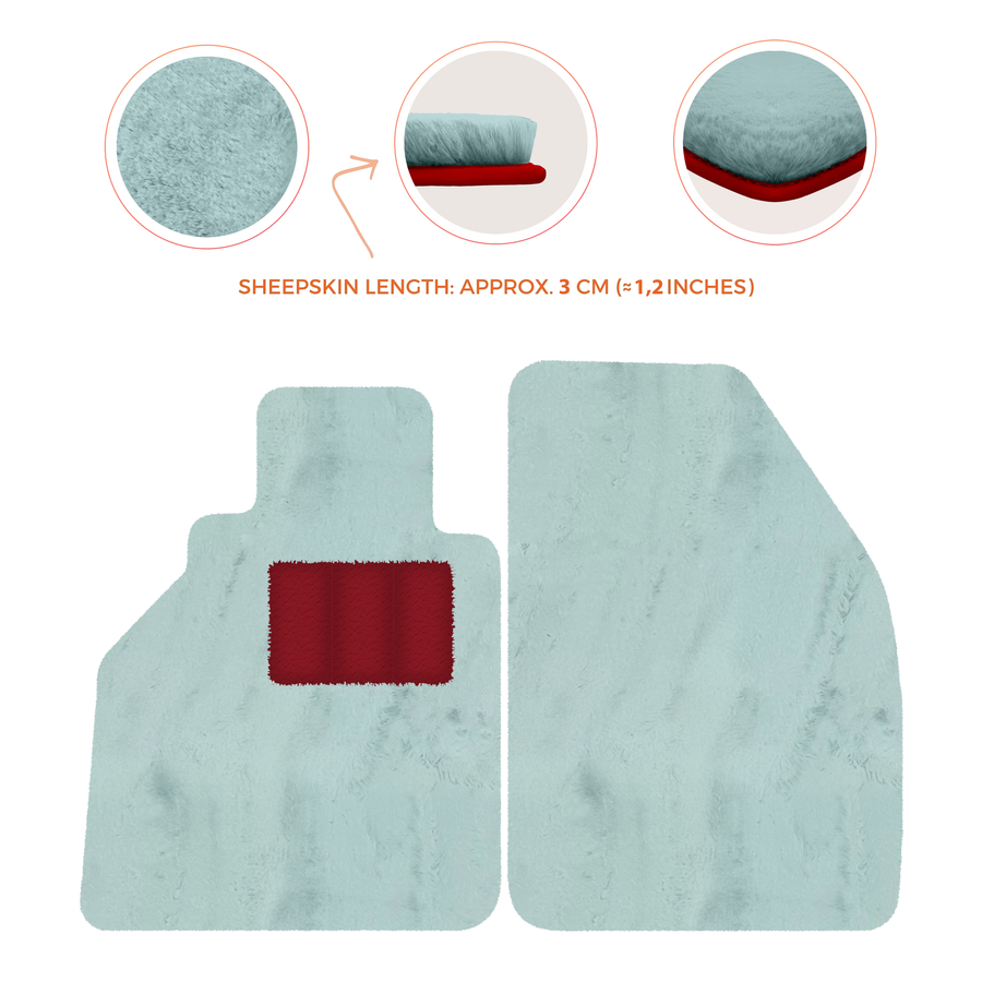 Tapis de voiture en peau de mouton pour Porsche 986 Boxster (1996-2004) - Longueur de peau de mouton, Options de couleur variées