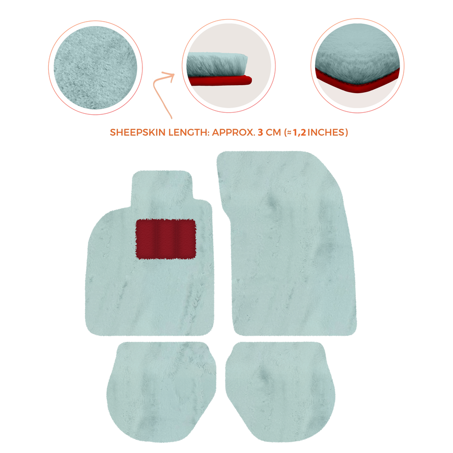 Tapis de voiture en peau de mouton pour Porsche 911-993 (1993-1998) - Longueur de peau de mouton, Options de couleur variées