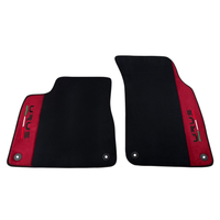 Black Floor Mats for Lamborghini Urus with Bordeaux Alcantara Leather