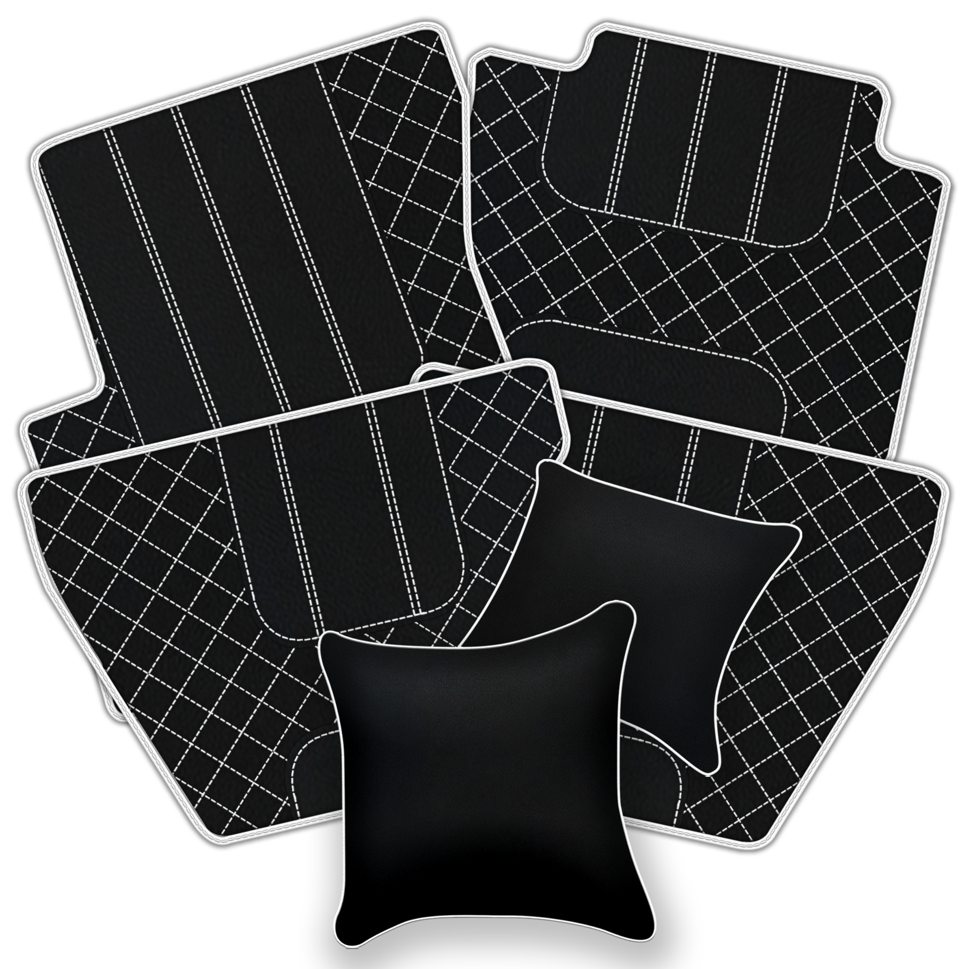 Black Leather Floor Mats for Bentley Flying Spur (2005-2013) | Luxury