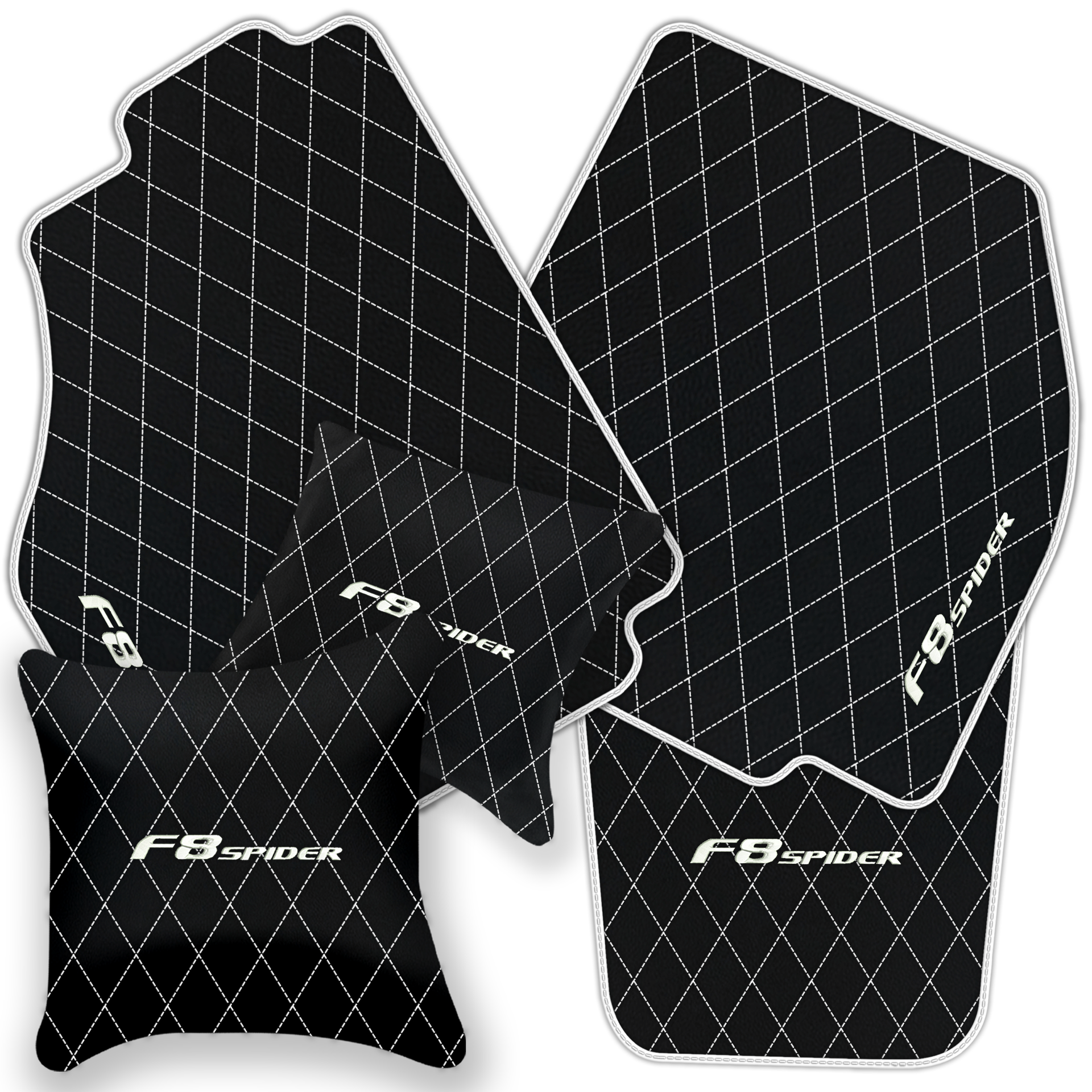 Premium Black Leather Floor Mats for Ferrari 456 (1992-2003)