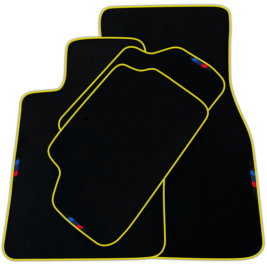 Black Floor Mats For BMW Gran Tourer F46 (2015-2022) 7 Seats with German Flag | Various Trim Colors