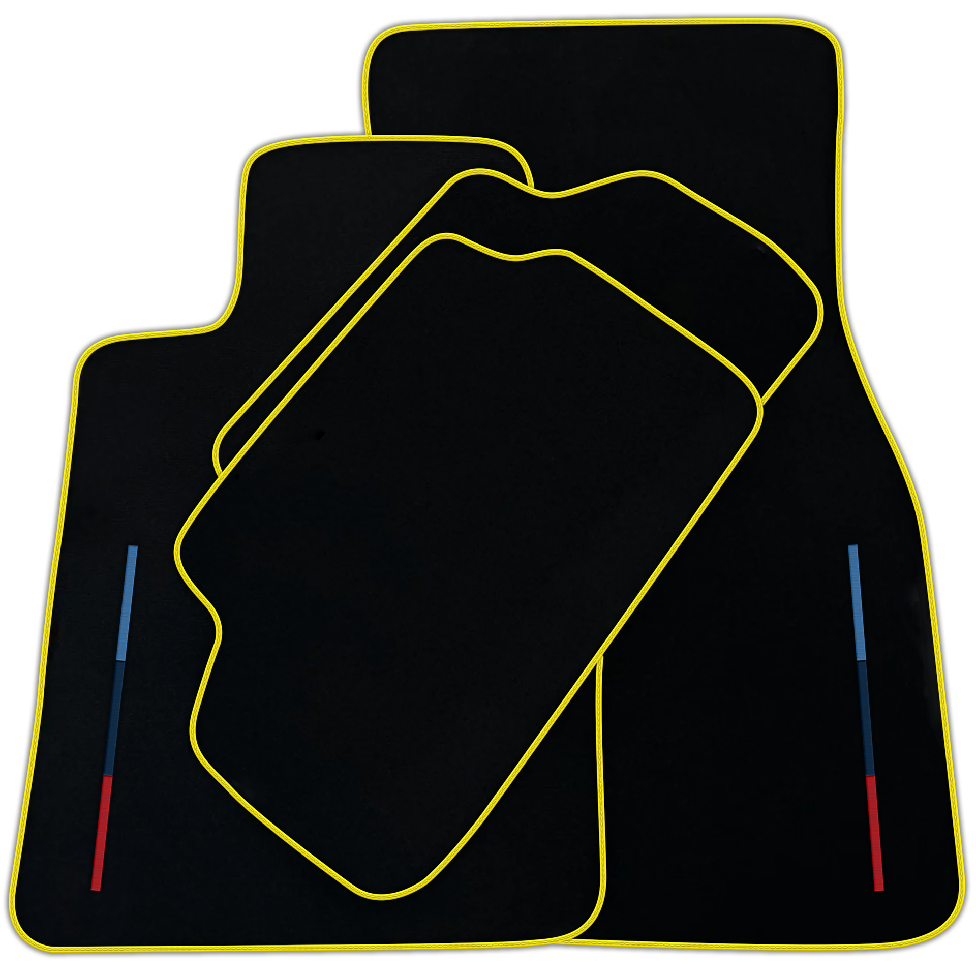Black Floor Mats for BMW i8 3 Color Stripes Tailored Set Perfect Fit | Various Trim Colors