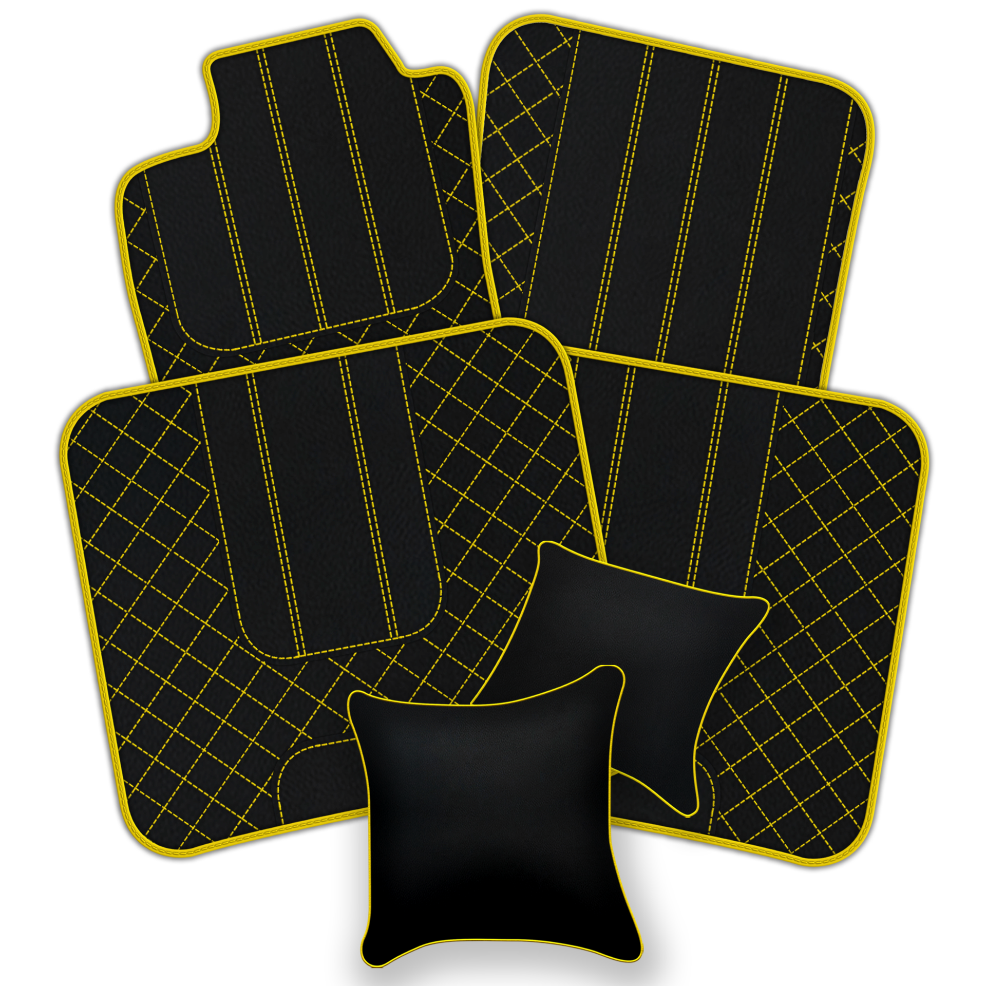 Tapis de voiture pour Bentley Flying Spur (2019-2023) en cuir Alcantara orange - AutoWin