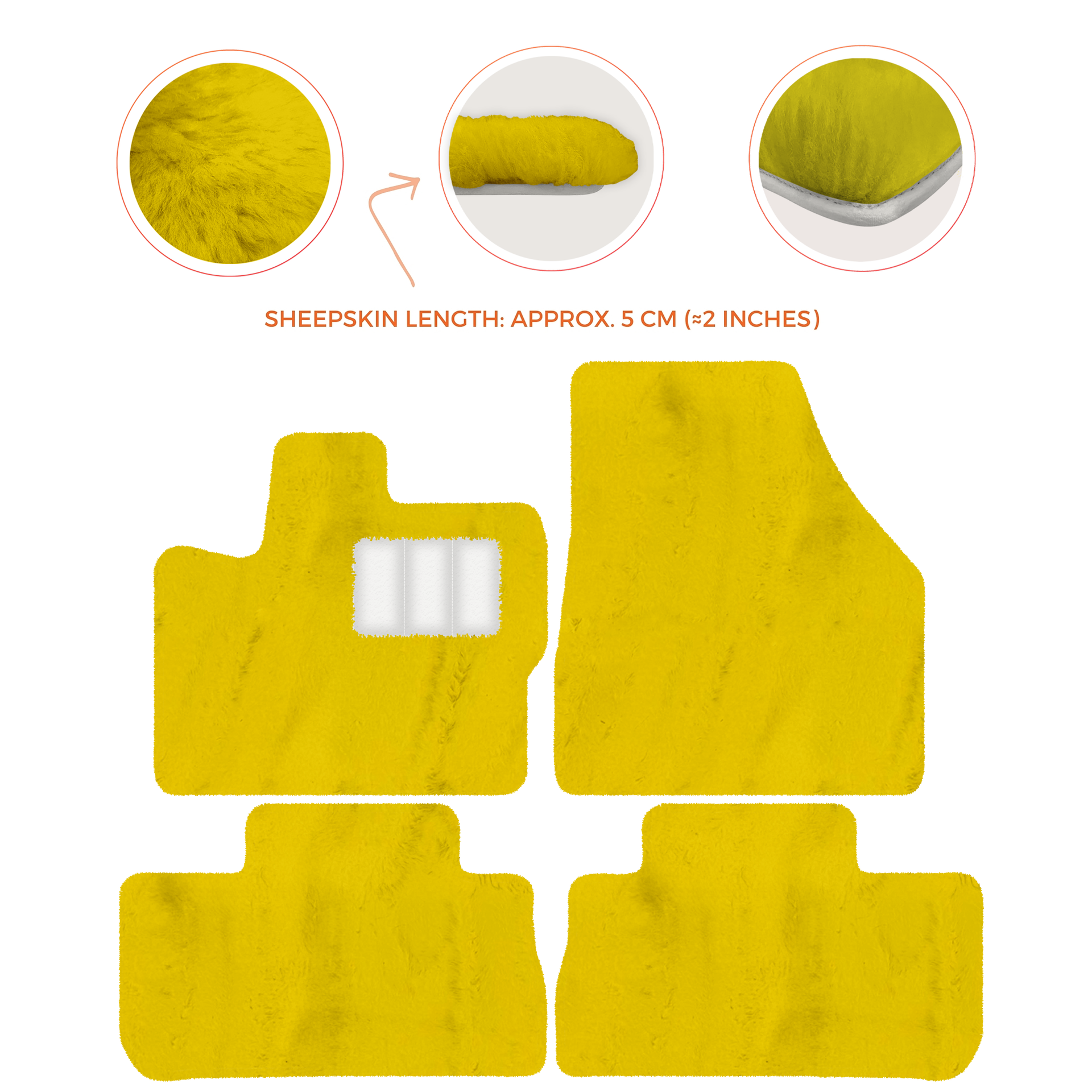 Premium Sheepskin Floor Mats for 2003-2007 Land Rover Freelander