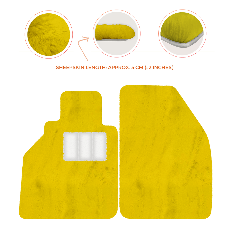 Tapis de voiture en peau de mouton pour Porsche 986 Boxster (1996-2004) - Longueur de peau de mouton, Options de couleur variées