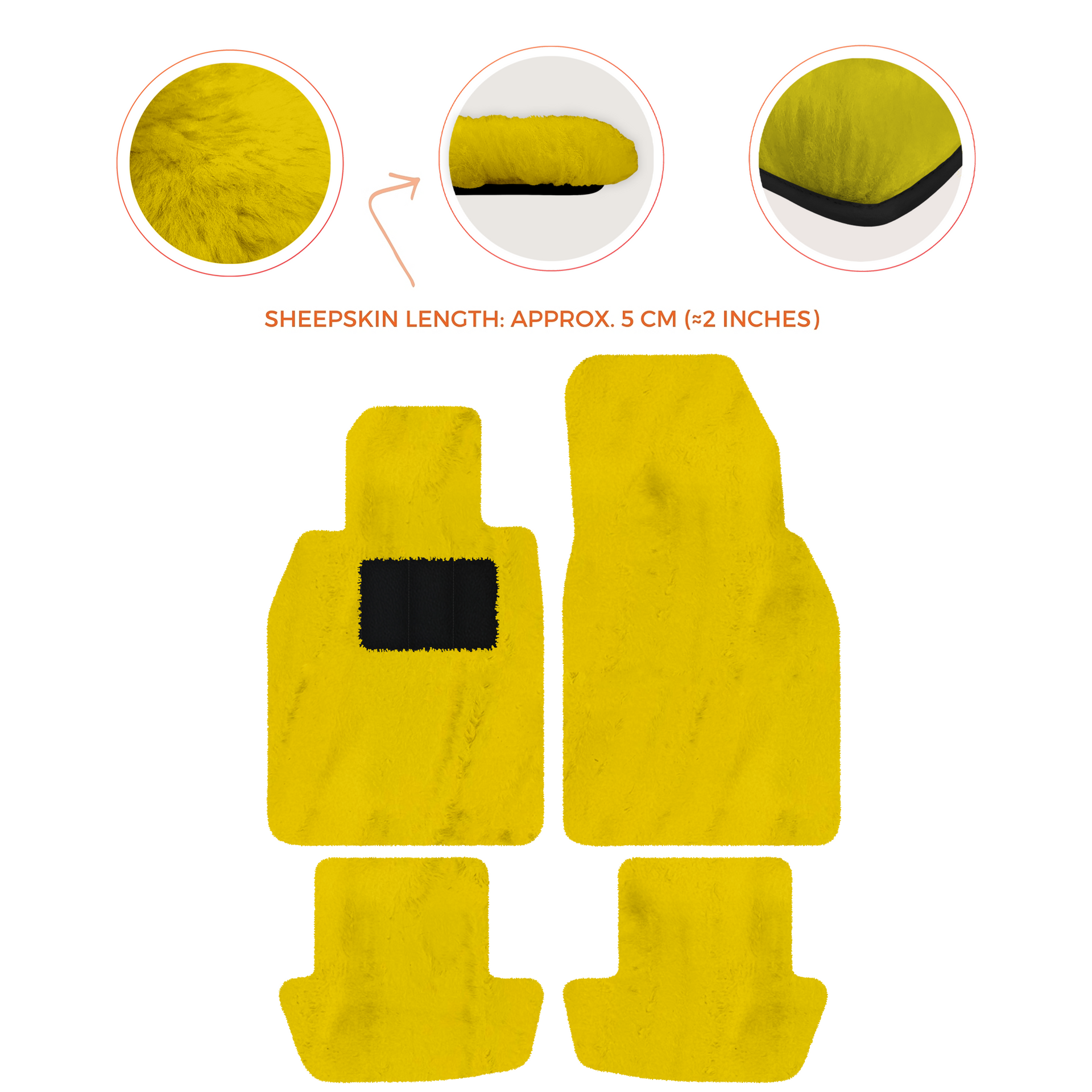 Premium Sheepskin Floor Mats for Porsche 911 991 (2012-2019)