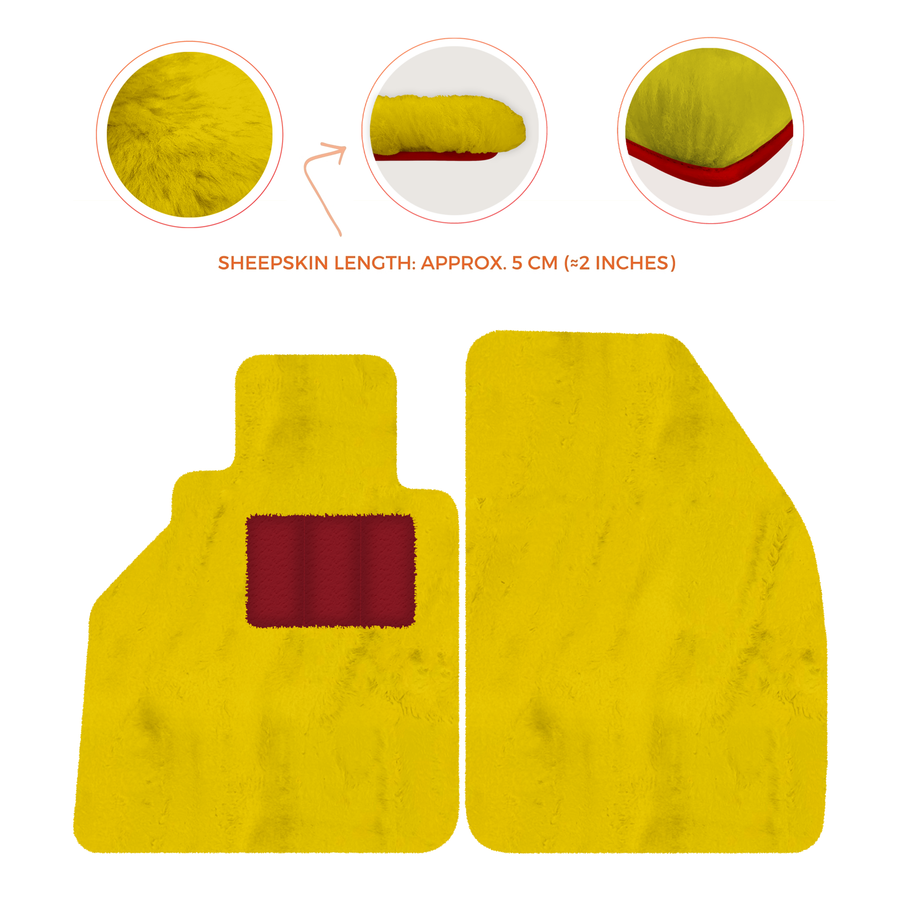 Tapis de voiture en peau de mouton pour Porsche 986 Boxster (1996-2004) - Longueur de peau de mouton, Options de couleur variées