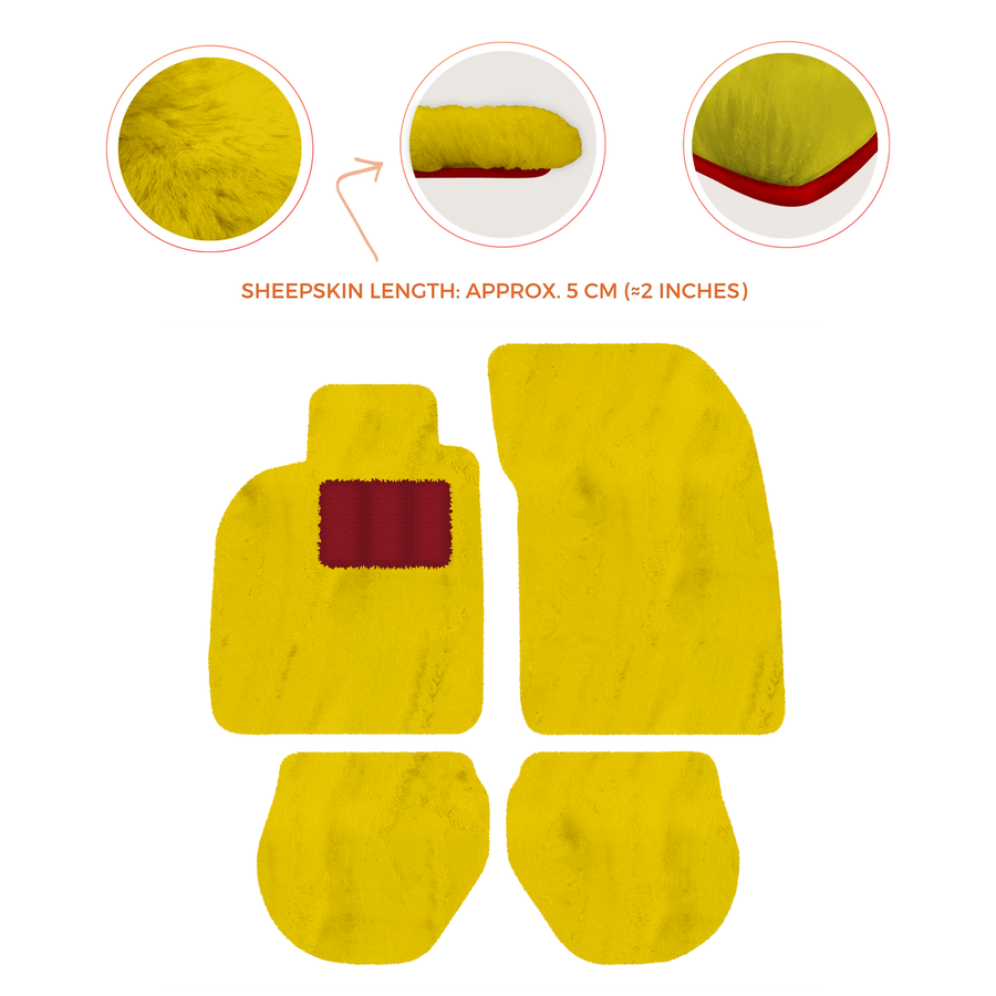Tapis de voiture en peau de mouton pour Porsche 911-993 (1993-1998) - Longueur de peau de mouton, Options de couleur variées
