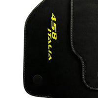 Alcantara Black Floor Mats For Ferrari 458 Italia (2009-2015) Yellow - AutoWin
