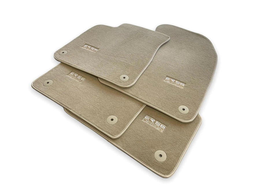 Beige Floor Mats for Audi A3 - 5-door Sportback (MHEV) Mild Hybrid Electric Vehicle (2021 - 2024) | ER56 Design - AutoWin