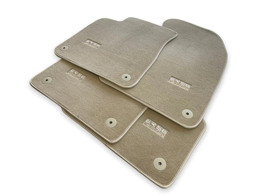 Beige Floor Mats for Audi A3 - 5-door Sportback (MHEV) Mild Hybrid Electric Vehicle (2021 - 2024) | ER56 Design - AutoWin