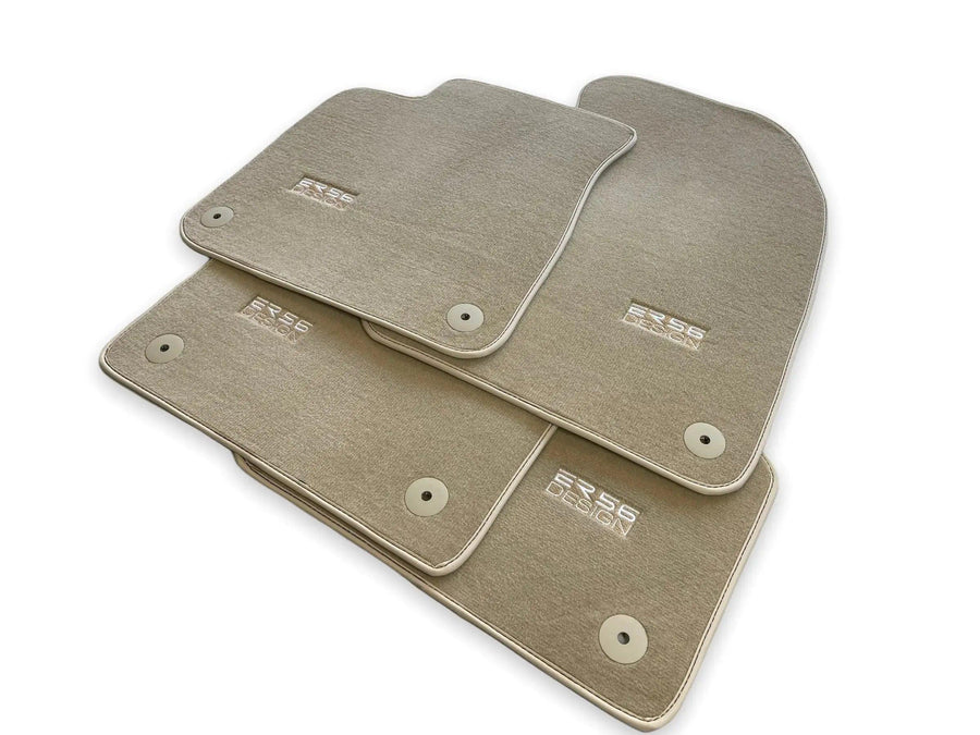 Beige Floor Mats for Audi A3 - 5-door Sportback (MHEV) Mild Hybrid Electric Vehicle (2021 - 2024) | ER56 Design - AutoWin