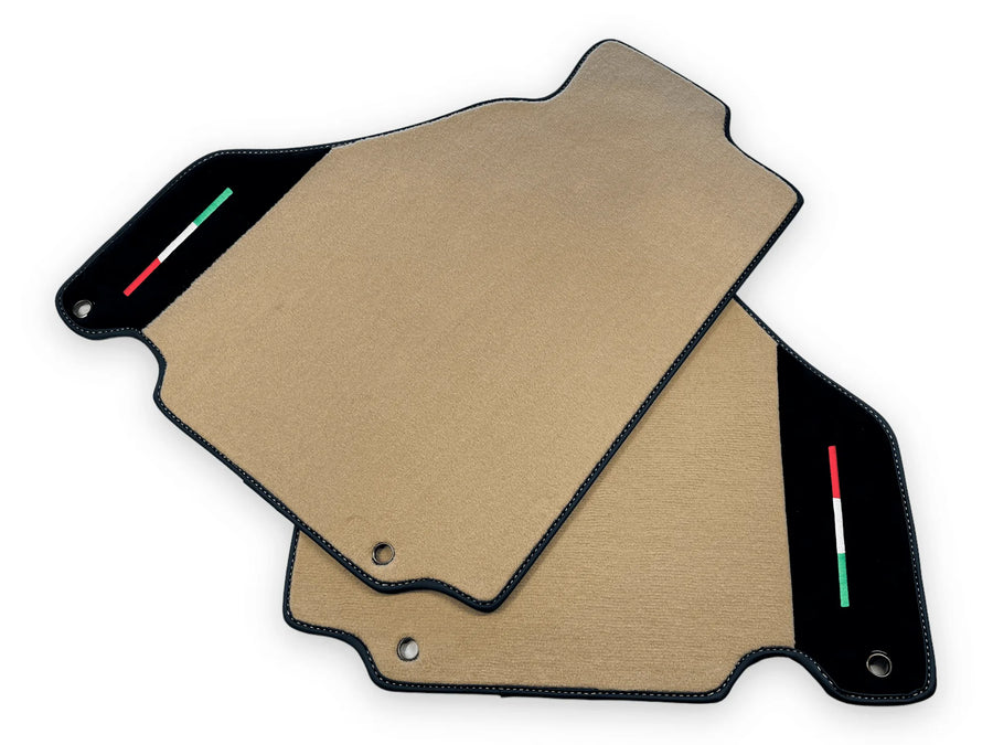 Beige Floor Mats For Ferrari 360 Modena 1999-2005 With Alcantara Leather - AutoWin