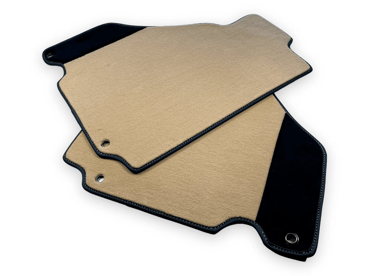 Beige Floor Mats For Ferrari 360 Modena 1999-2005 With Alcantara Leather - AutoWin