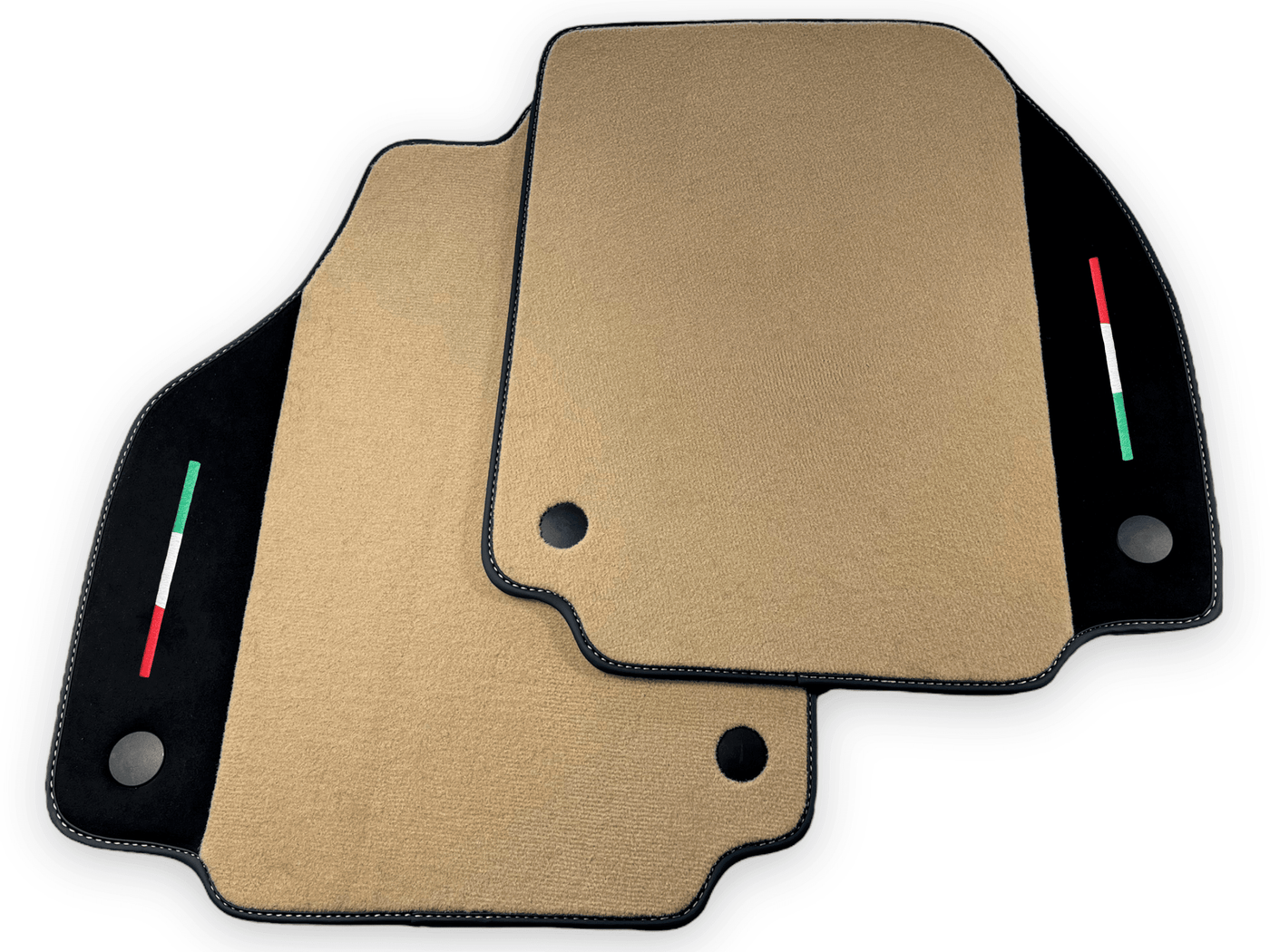 Beige Floor Mats For Ferrari 488 Spider 2015-2022 With Alcantara Leather - AutoWin