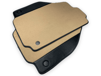 Beige Floor Mats For Ferrari 488 Spider 2015-2022 With Carbon Fiber Leather - AutoWin