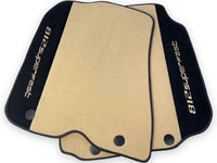 Beige Floor Mats For Ferrari 812 Superfast With Alcantara Leather - AutoWin