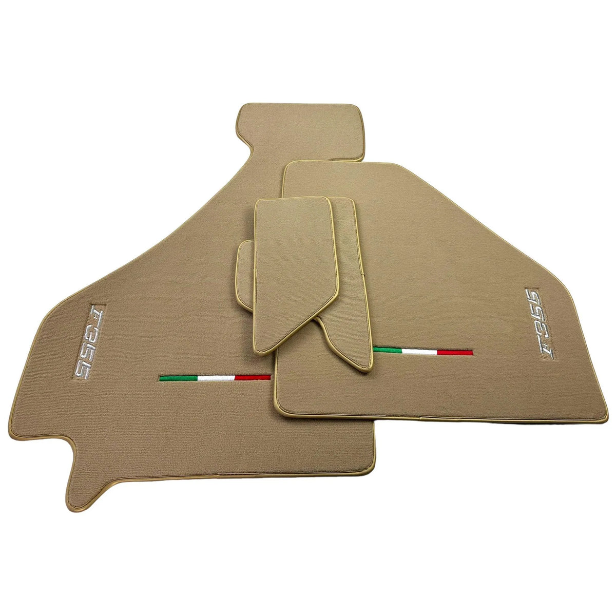 Beige Floor Mats For Ferrari F355 1994-1999 | Golden Color Trim - AutoWin