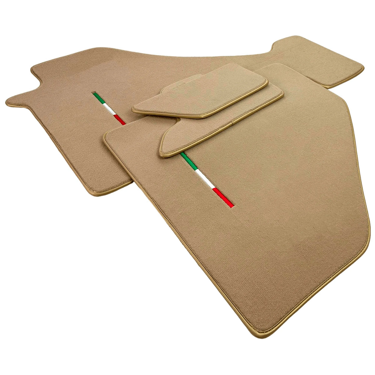 Beige Floor Mats For Ferrari F355 1994-1999 | Golden Color Trim - AutoWin
