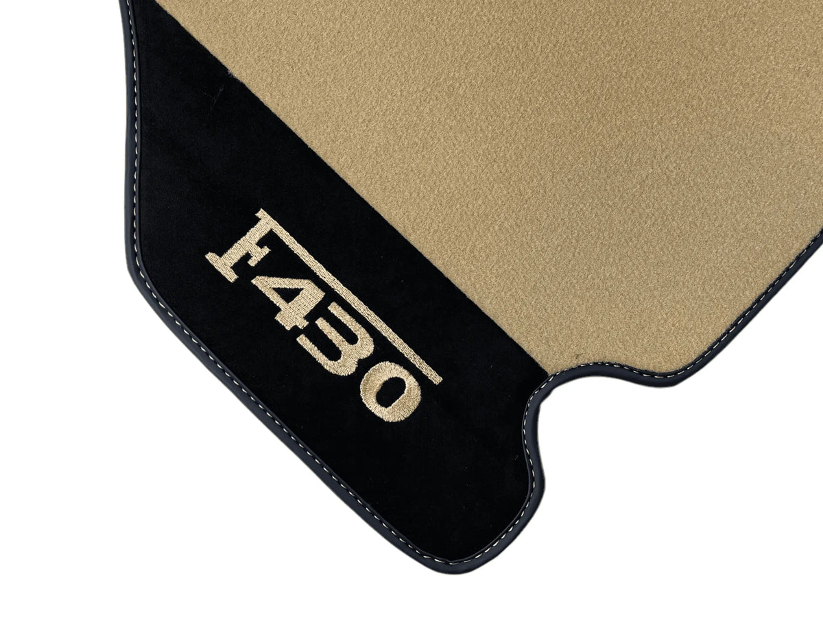 Beige Floor Mats For Ferrari F430 2004-2009 With Alcantara Leather - AutoWin