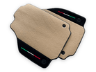 Beige Floor Mats For Ferrari F8 Tributo 2019-2022 With Alcantara Leather - AutoWin
