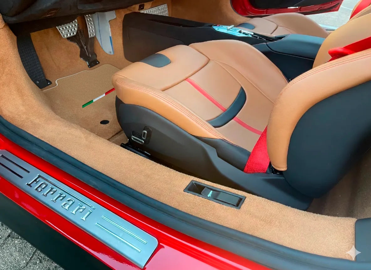 Beige Floor Mats for Ferrari Portofino (2018-2023) Italian Edition