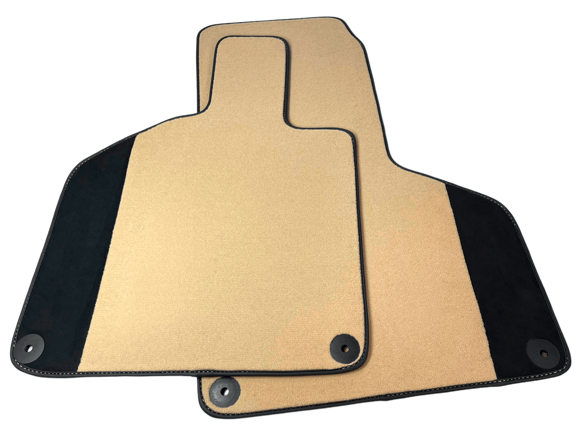 Custom Beige Floor Mats for Lamborghini Huracan with Alcantara Leather