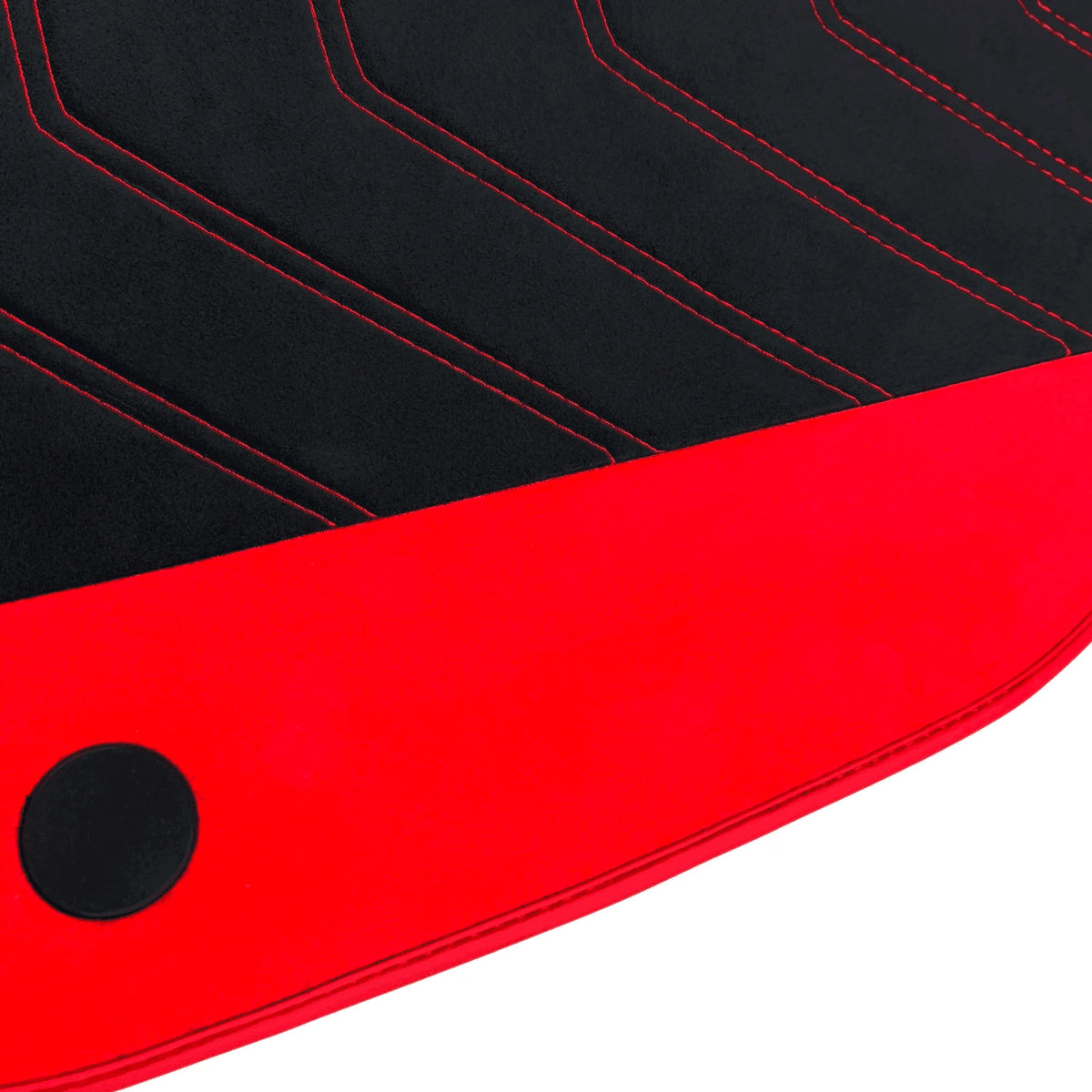 Black Alcantara Floor Mats for Ferrari 458 Spider (2012-2015) with Red Alcantara Accents