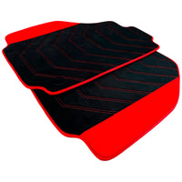 Black Alcantara Floor Mats for Ferrari 488 Pista Spider (2019-2021) with Red Alcantara Accents