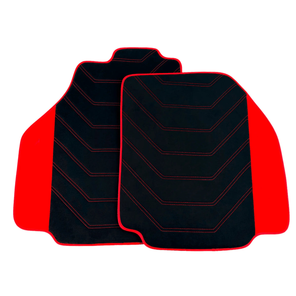Black Alcantara Floor Mats for Ferrari 488 Pista Spider (2019-2021) with Red Alcantara Accents