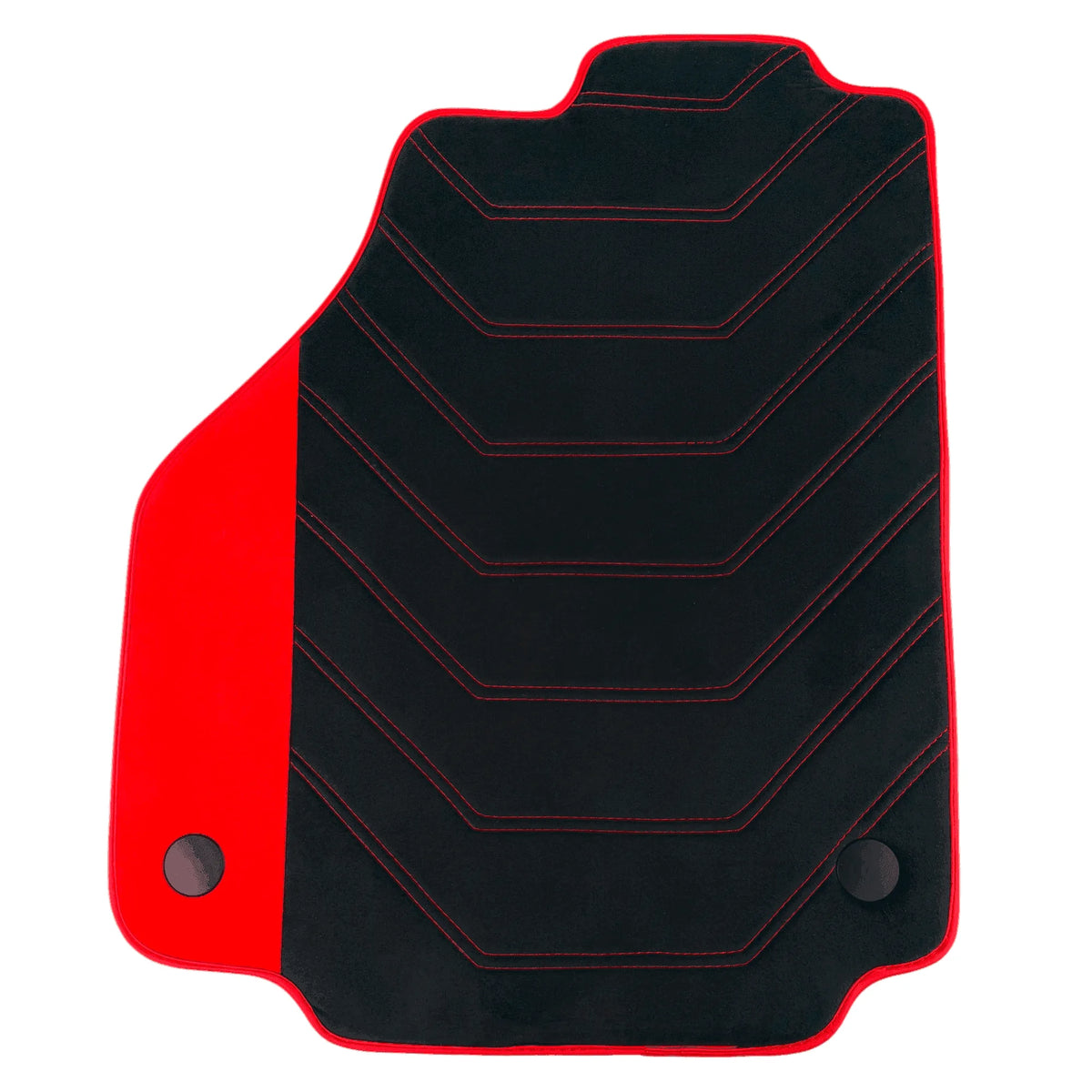 Black Alcantara Floor Mats for Ferrari 488 Spider (2016-2022) with Red Alcantara Accents