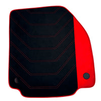 Tapis de sol en Alcantara noir pour Ferrari F8 Spider (2019-2023) avec accents en Alcantara rouge