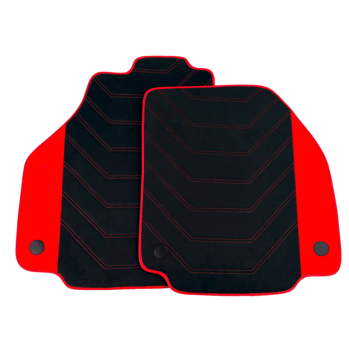 Black Alcantara Floor Mats for Ferrari F8 Spider (2019-2023) with Red Alcantara Accents