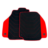 Tapis de sol en Alcantara noir pour Ferrari F8 Spider (2019-2023) avec accents en Alcantara rouge