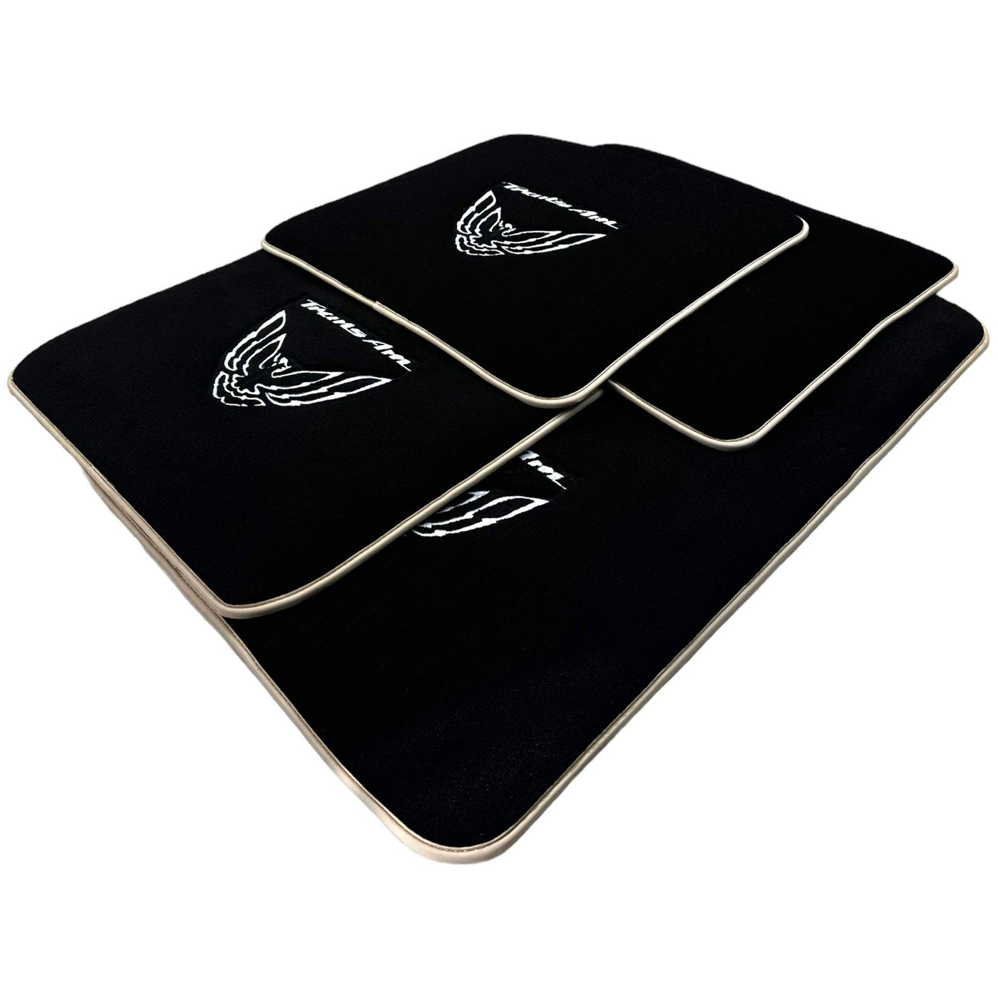 Black Floor Mats Beige Trim for Pontiac FireBird (1970-1981) Trans Am - AutoWin