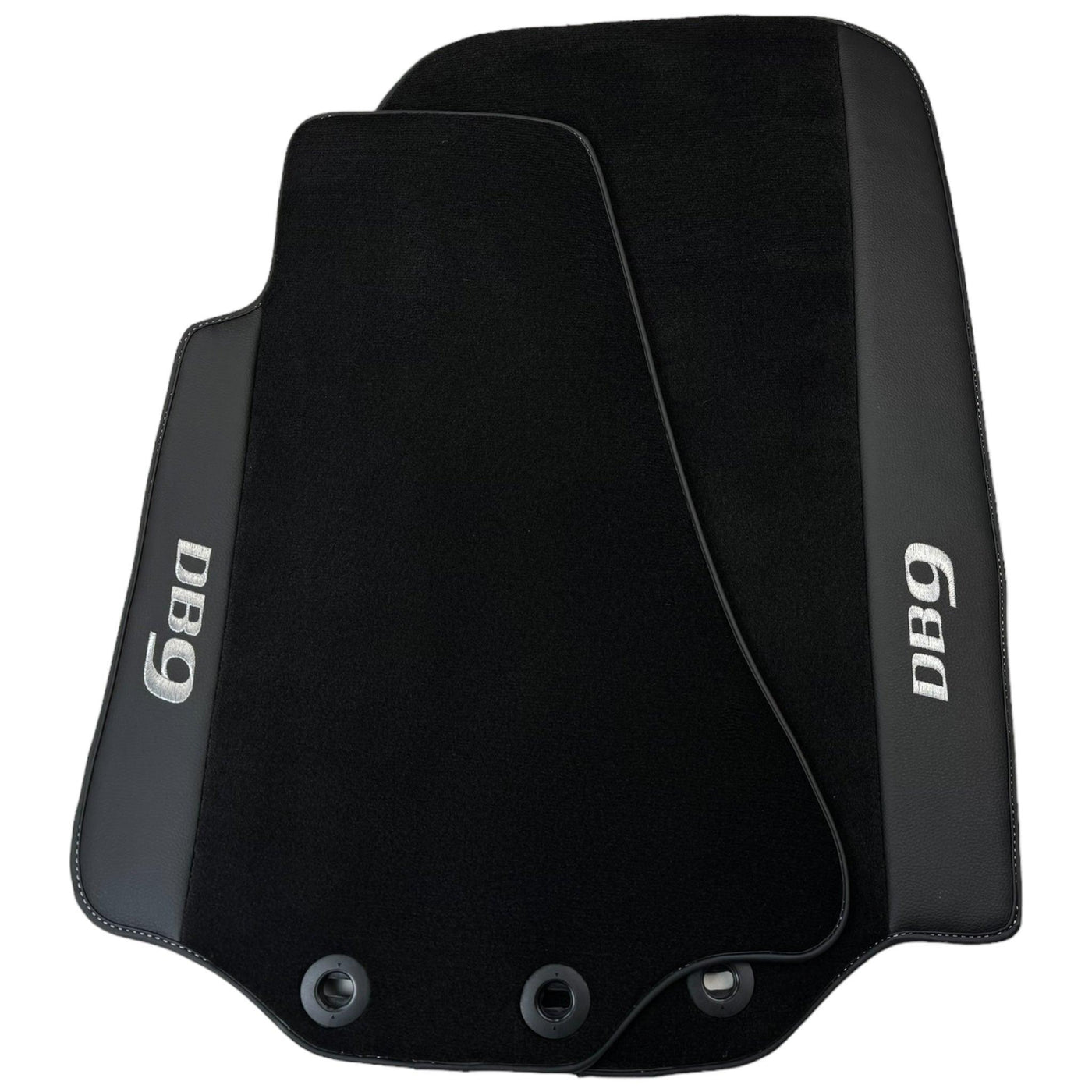 Black Floor Mats for Aston Martin DB9 Volante (2004-2016) Convertible with Leather - AutoWin