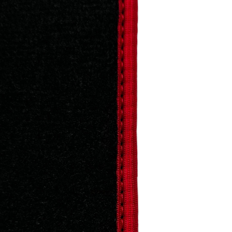 Black Floor Mats For Audi A6 - C8 Sedan (2018-2023) ER56 Design with Red Trim - AutoWin
