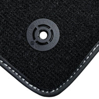 Black Floor Mats for Audi TT MK2 Convertible (2006-2014) with Leather - AutoWin