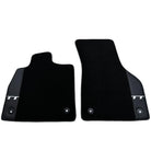 Black Floor Mats for Audi TT MK2 Coupe (2006-2014) with Leather - AutoWin