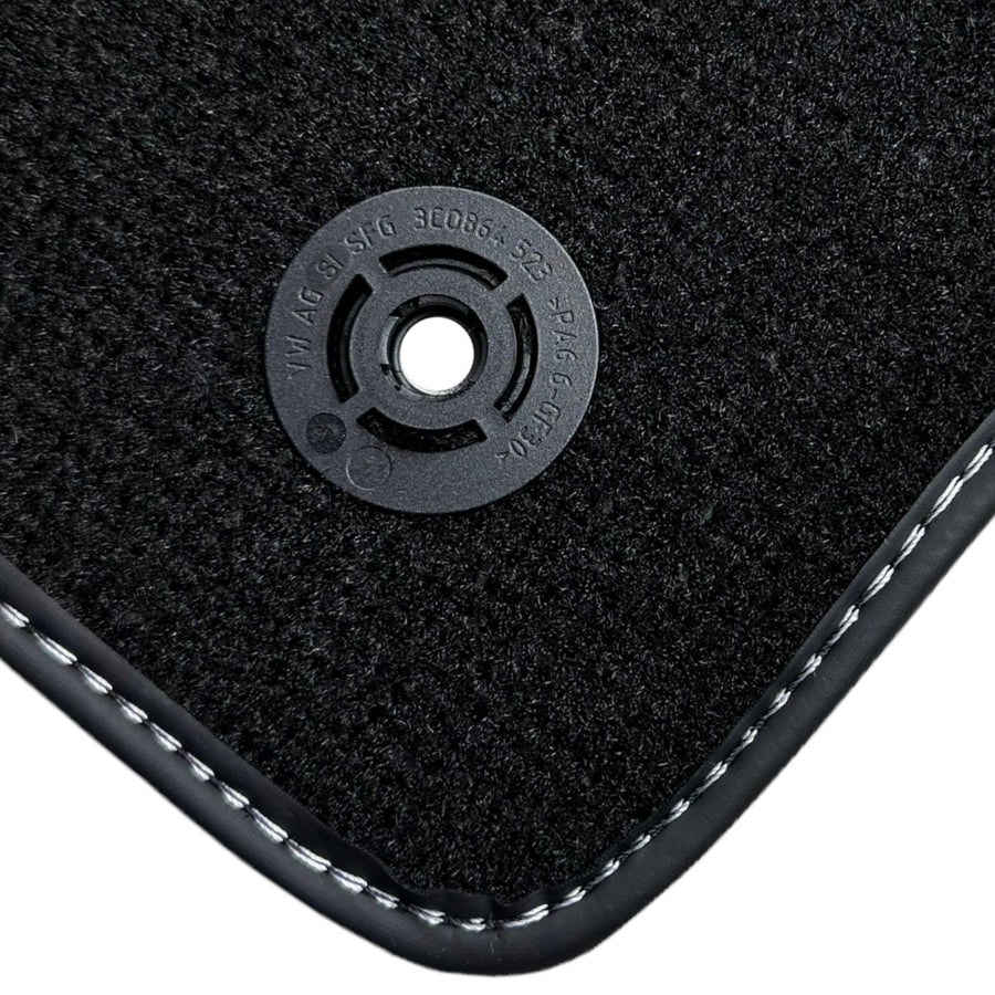 Black Floor Mats for Audi TT MK3 Coupe (2014-2019) with Leather - AutoWin
