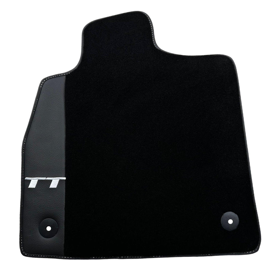 Black Floor Mats for Audi TT MK3 Coupe (2014-2019) with Leather - AutoWin