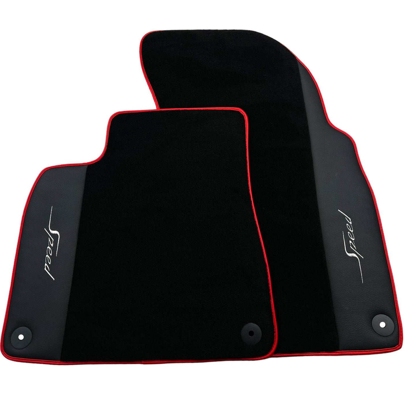 Black Floor Mats for Bentley Bentayga (2015-2023) with Leather | Red Trim - AutoWin