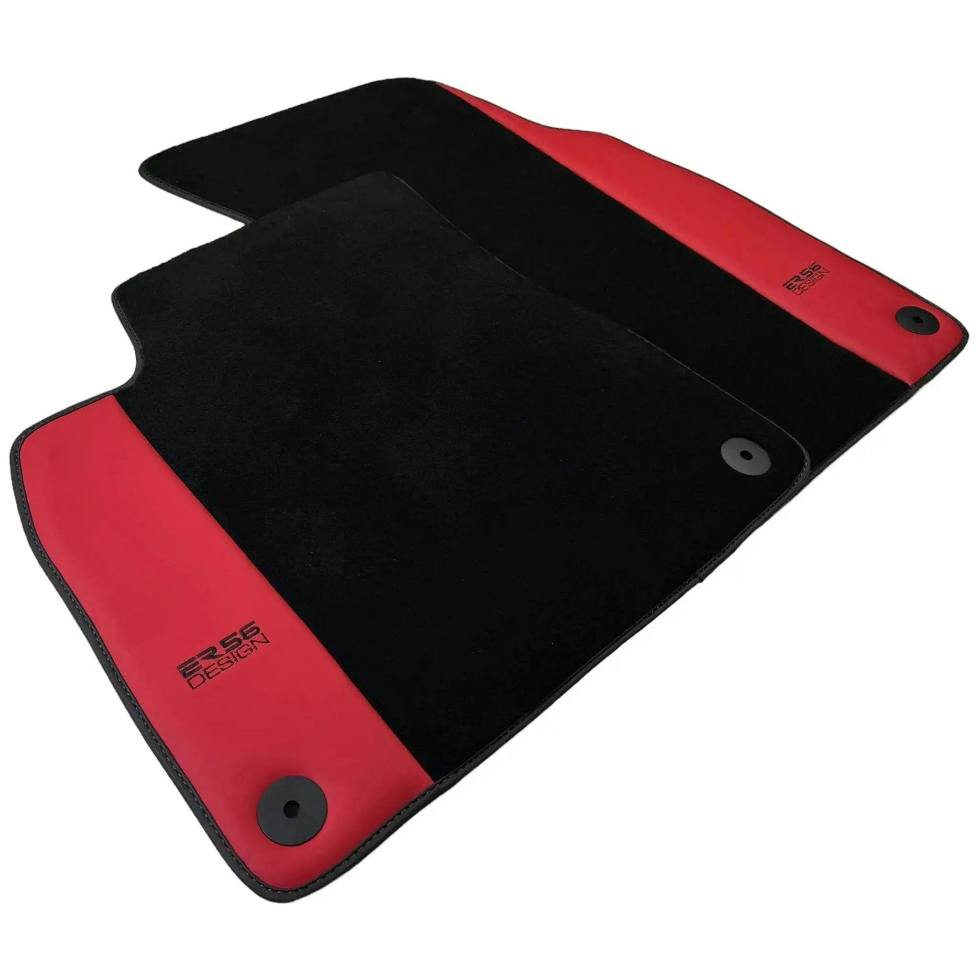 Black Floor Mats for Bentley Bentayga (2015-2023) with Red Leather | ER56 Design - AutoWin