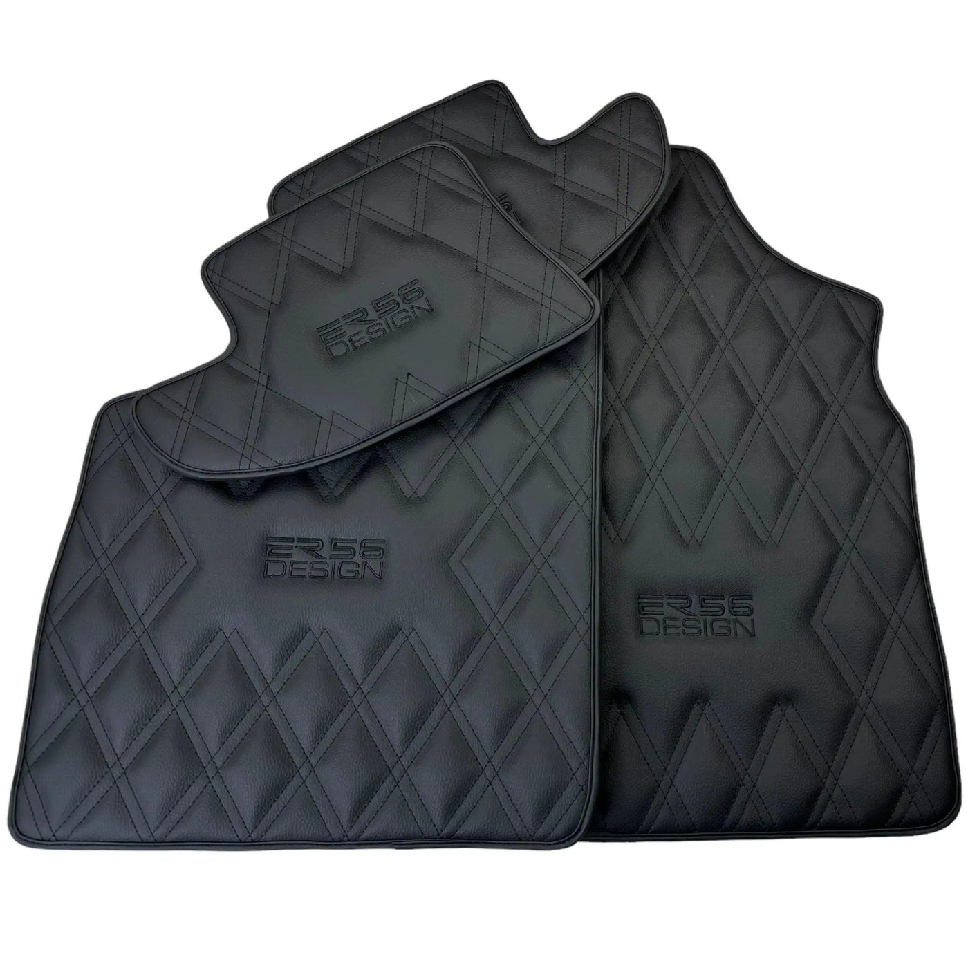 Black Floor Mats for Bentley Continental GT (2003–2011) with Leather | ER56 Design - AutoWin