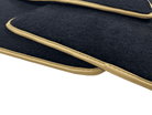 Black Floor Mats For Bentley Continental GT (2011–2018) With Gold Color Trim - AutoWin