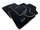 Black Floor Mats For Bentley Continental GT (2011–2018) With Gold Color Trim - AutoWin