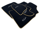 Black Floor Mats For Bentley Continental GT (2011–2018) With Gold Color Trim - AutoWin